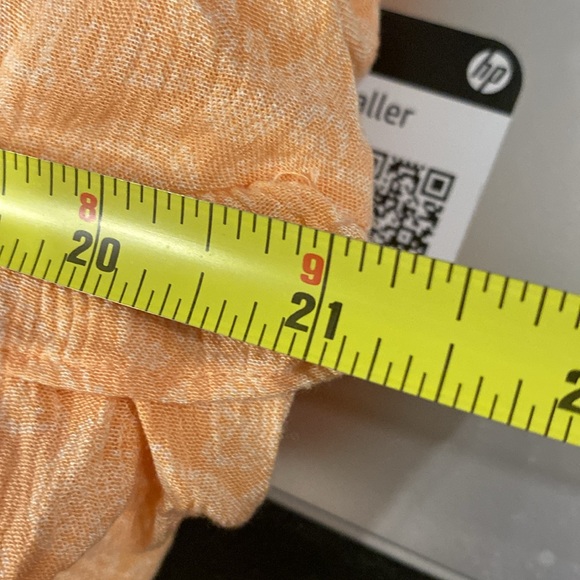 EXPRESS - dress: light orange tiered ruffled lined mini w adjustable straps - L - Picture 7 of 16